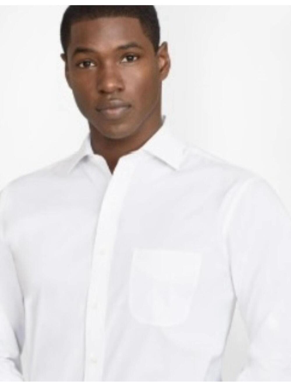 BROOKS BROTHERS Men’s Regent Cotton Non-Iron Button-Up Shirt in White-Large